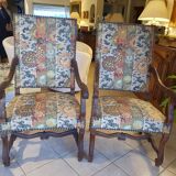Paire de fauteuils Louis XIV tissu Pierre Frey