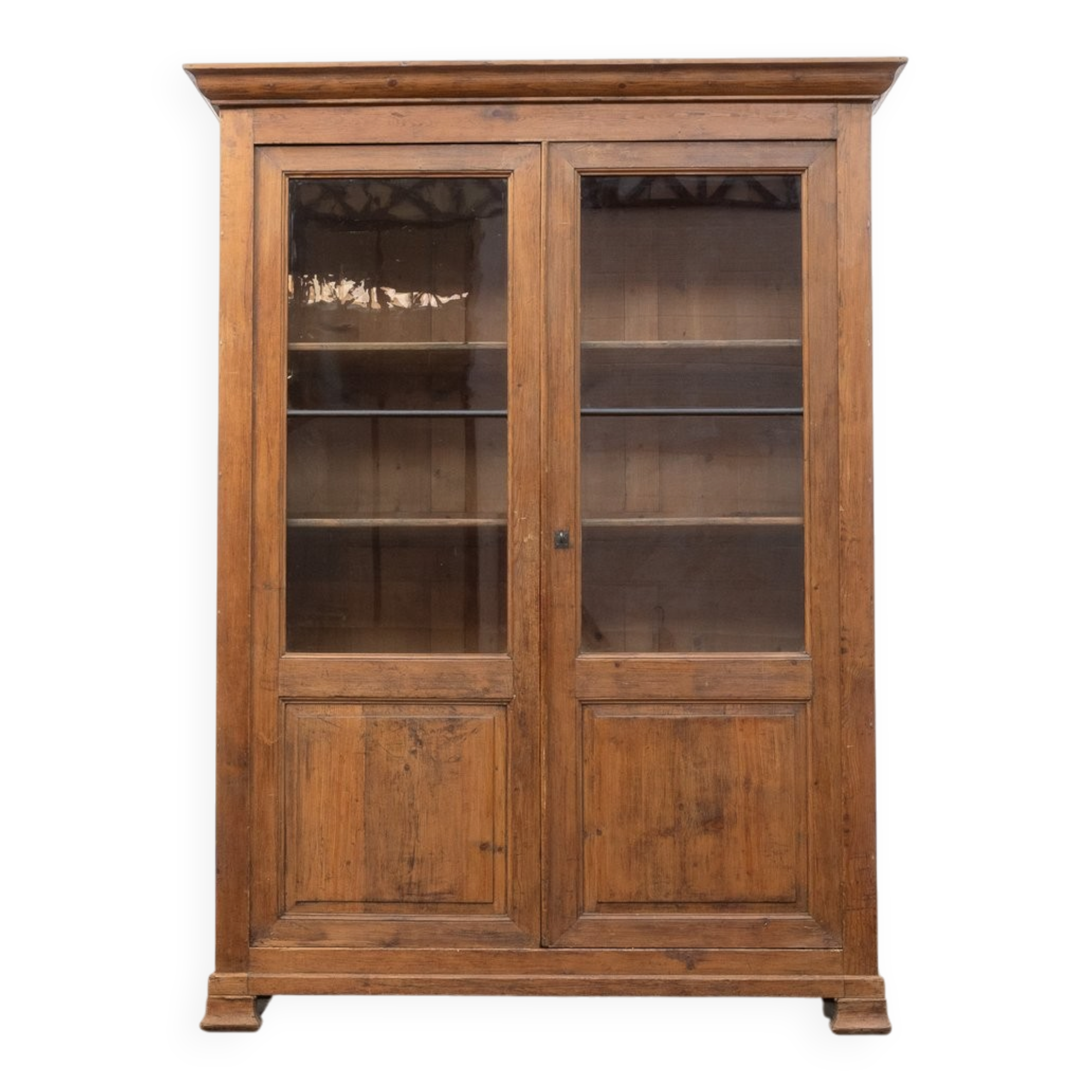 Vitrine en bois française antique, 1900