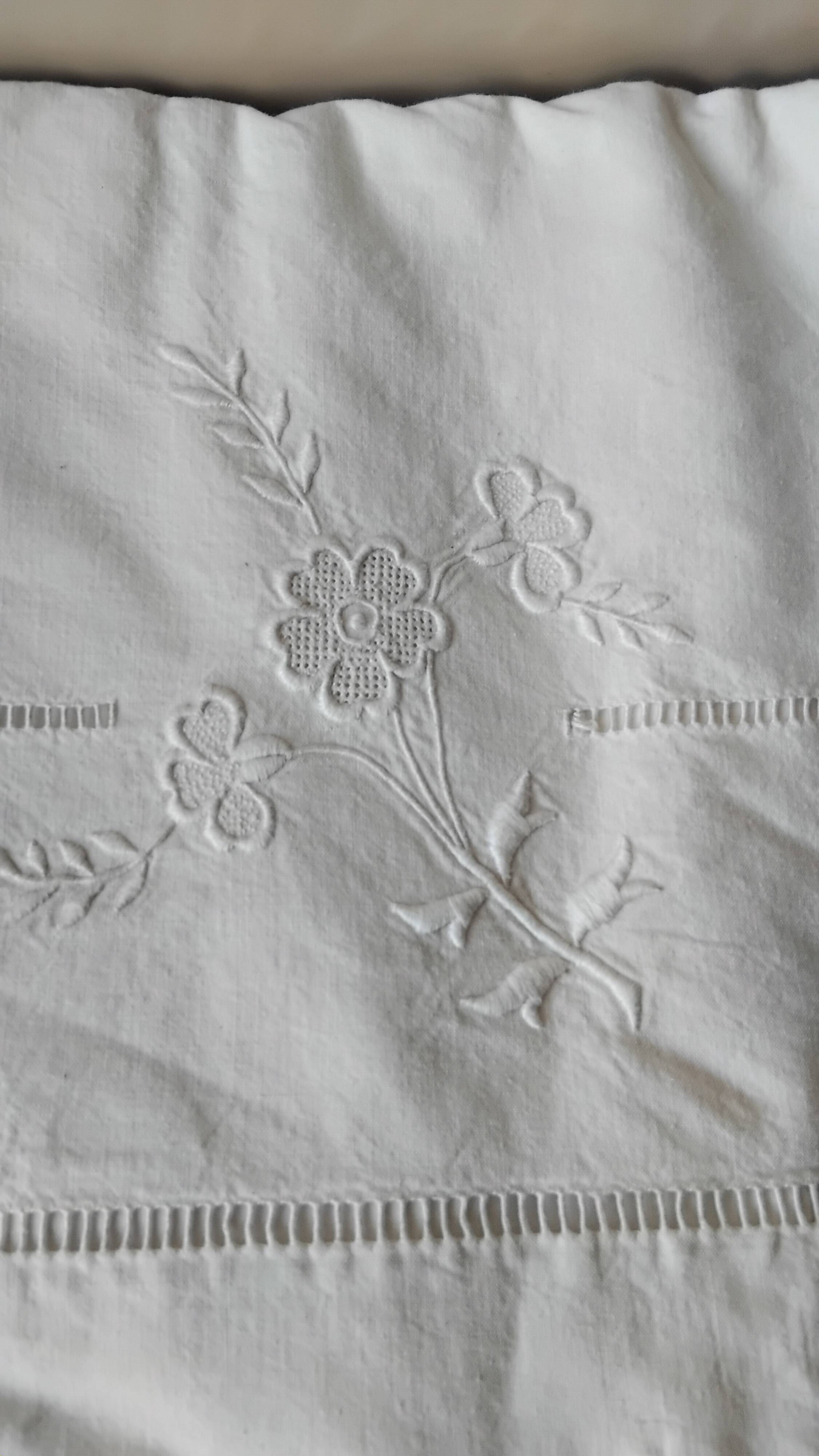 Old linen curtain