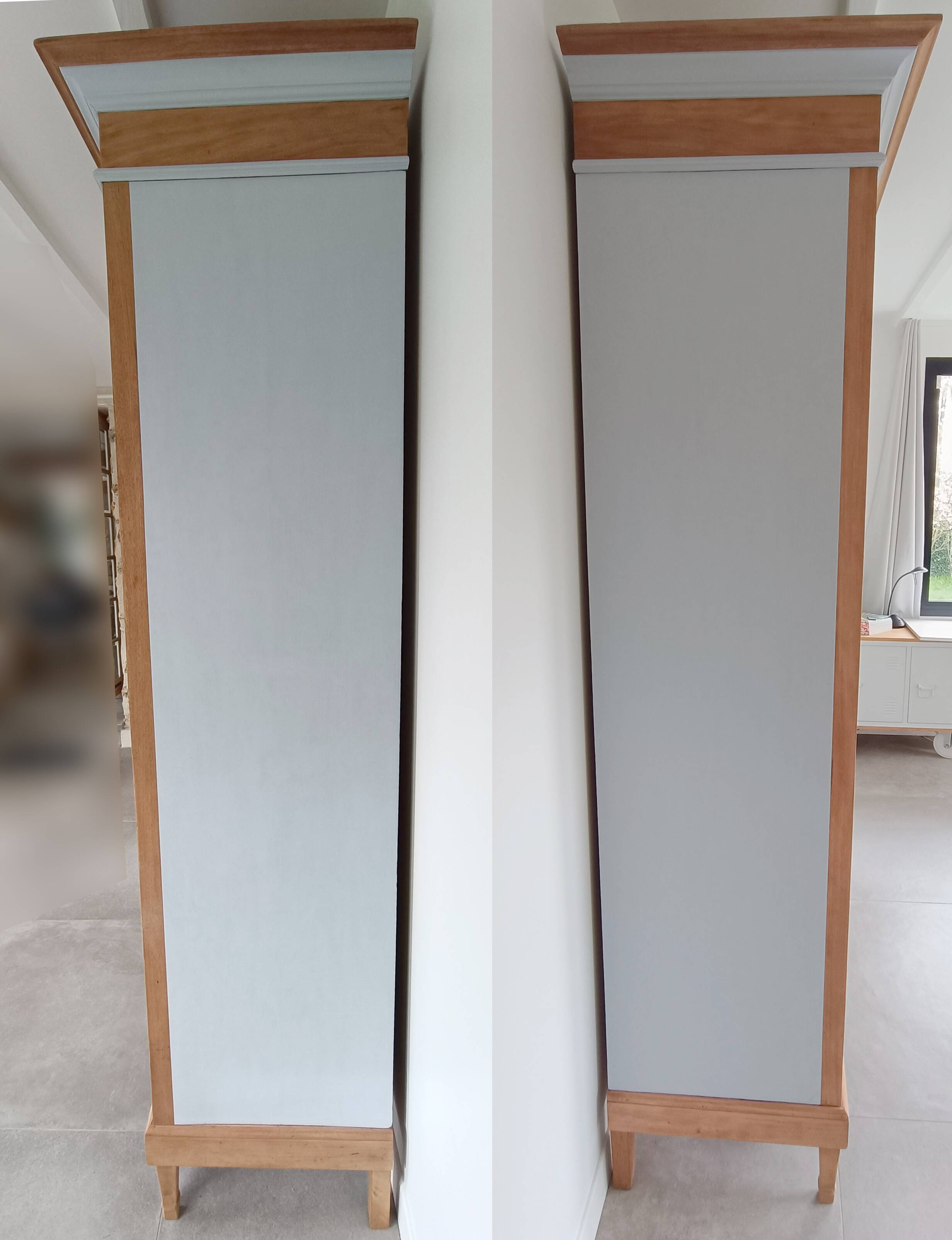 Family wardrobe, marquetry net, early 20th century.