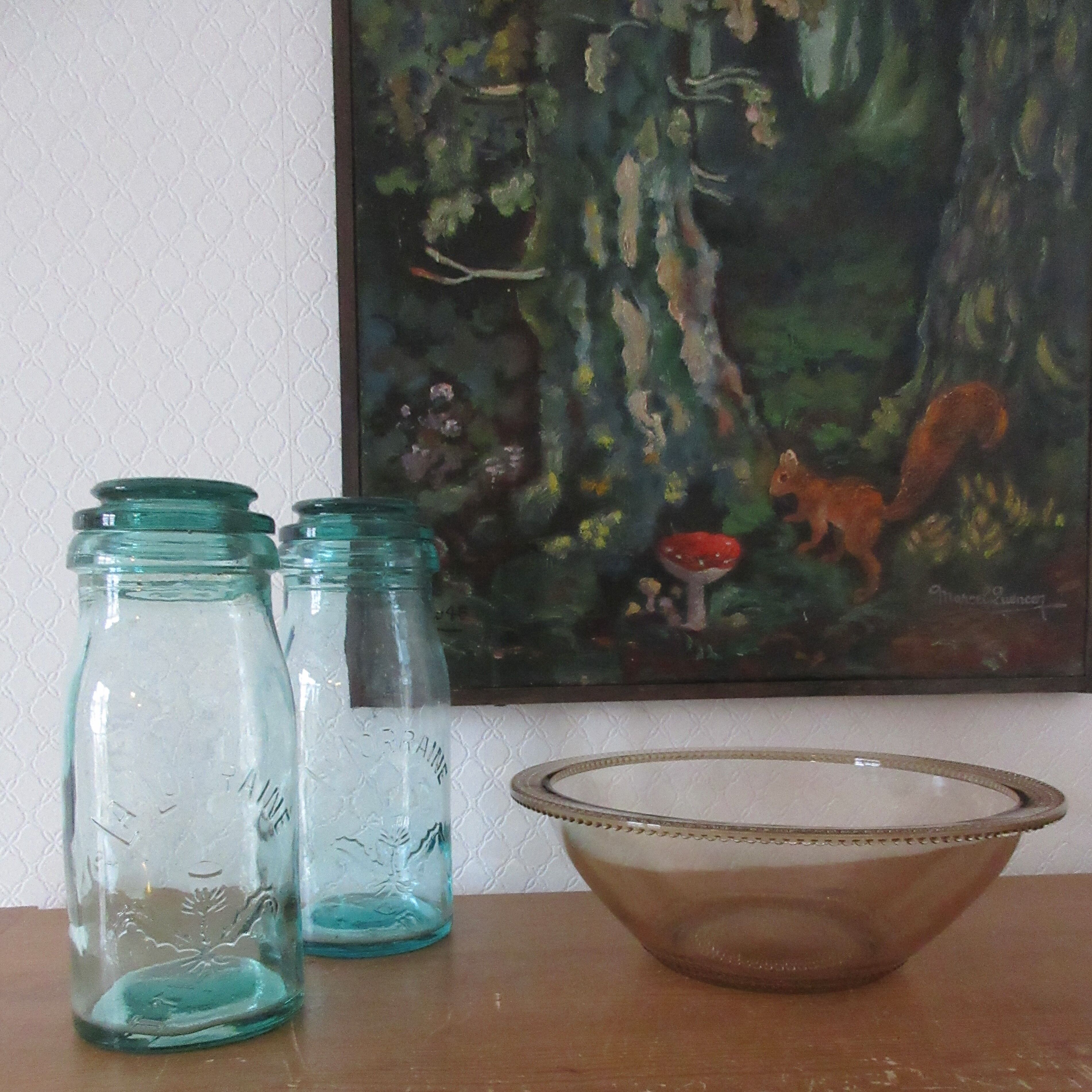 Saladier verre brun clair