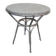 Round coffee table in grey granite and silver metal, German design 1960.