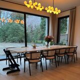 Travertine Rectangle Dining Table, in the Style of 1970 Angelo Mangiarotti