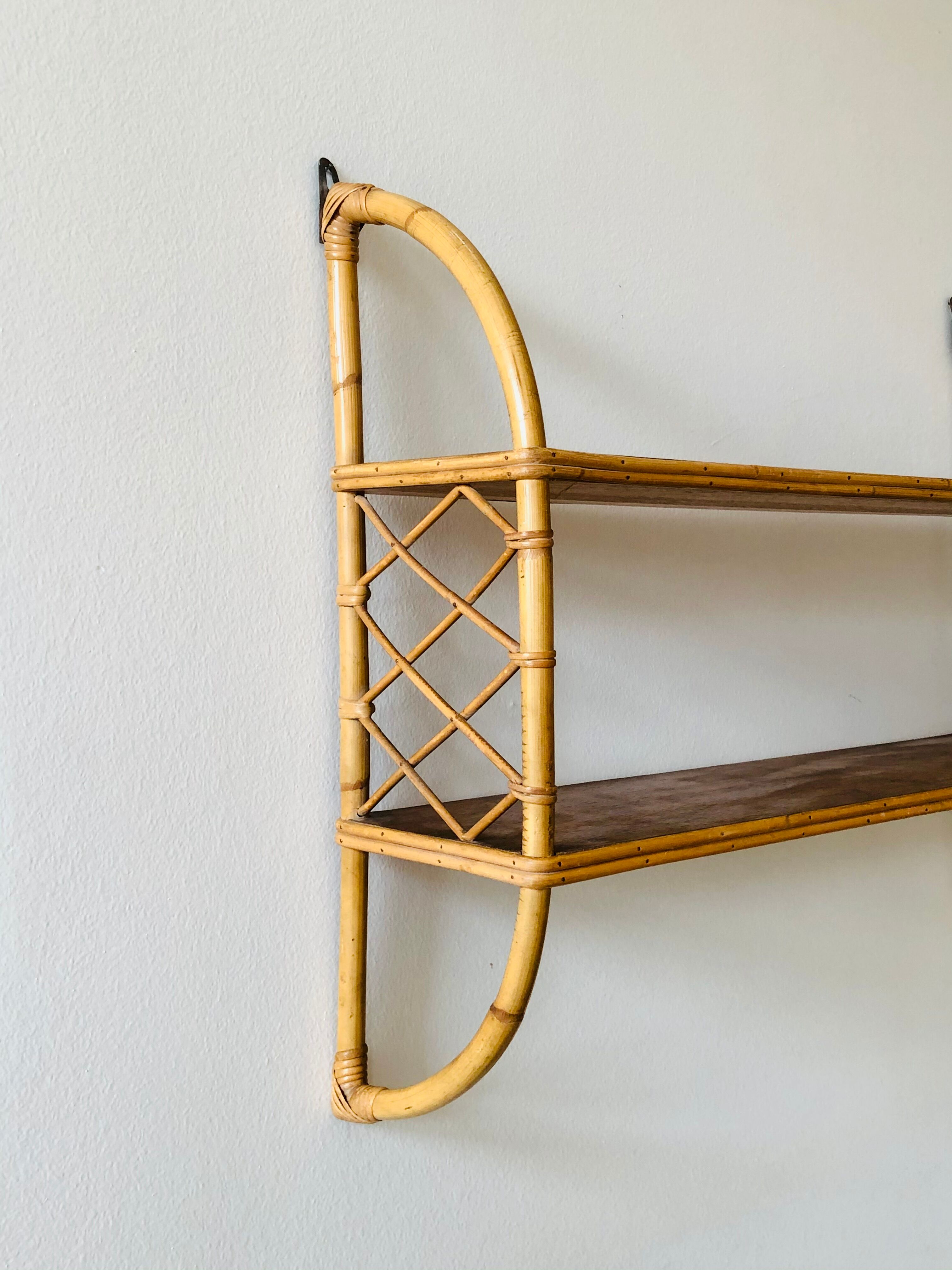 Rattan wall shelf 80x60cm