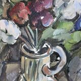 Huile sur toile originale suédoise du milieu du siècle "Vase" par I Franke (1913-1999) - Encadrée
