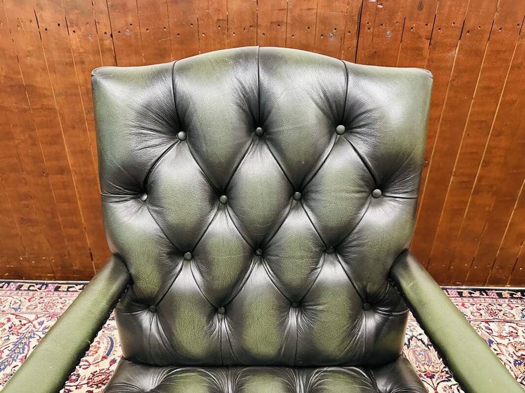 Chaise de bureau classique chesterfield president chair verte