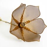 Beautiful rare 1980s Regency floral design brass ceiling lamp