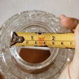 Cylindrical tulip in bubbled glass for suspension