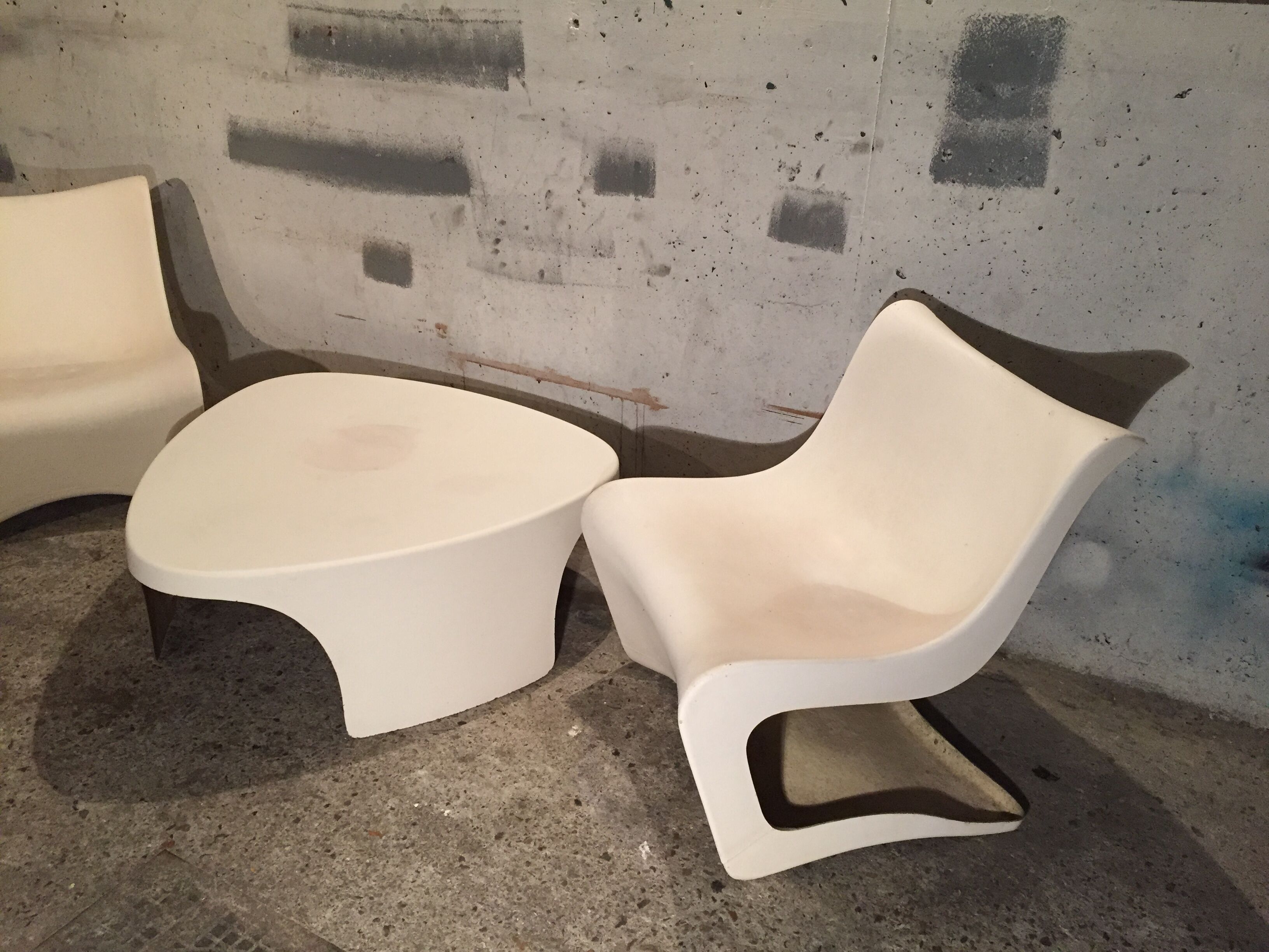 Two armchairs and a coffee table