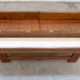 Walnut coffee table with compartment, 1970