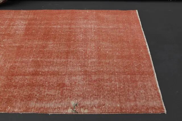 1970s Vintage Turkish Hand-Knotted Wool Cotton Red Runner Rug 82x270