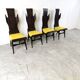 Chaises de salle à manger vintage à haut dossier et flamme par Dante Latorre, 1950