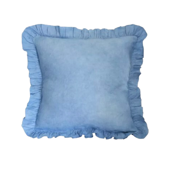 Coussin à volants bleu