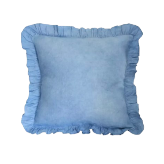 Blue ruffle cushion