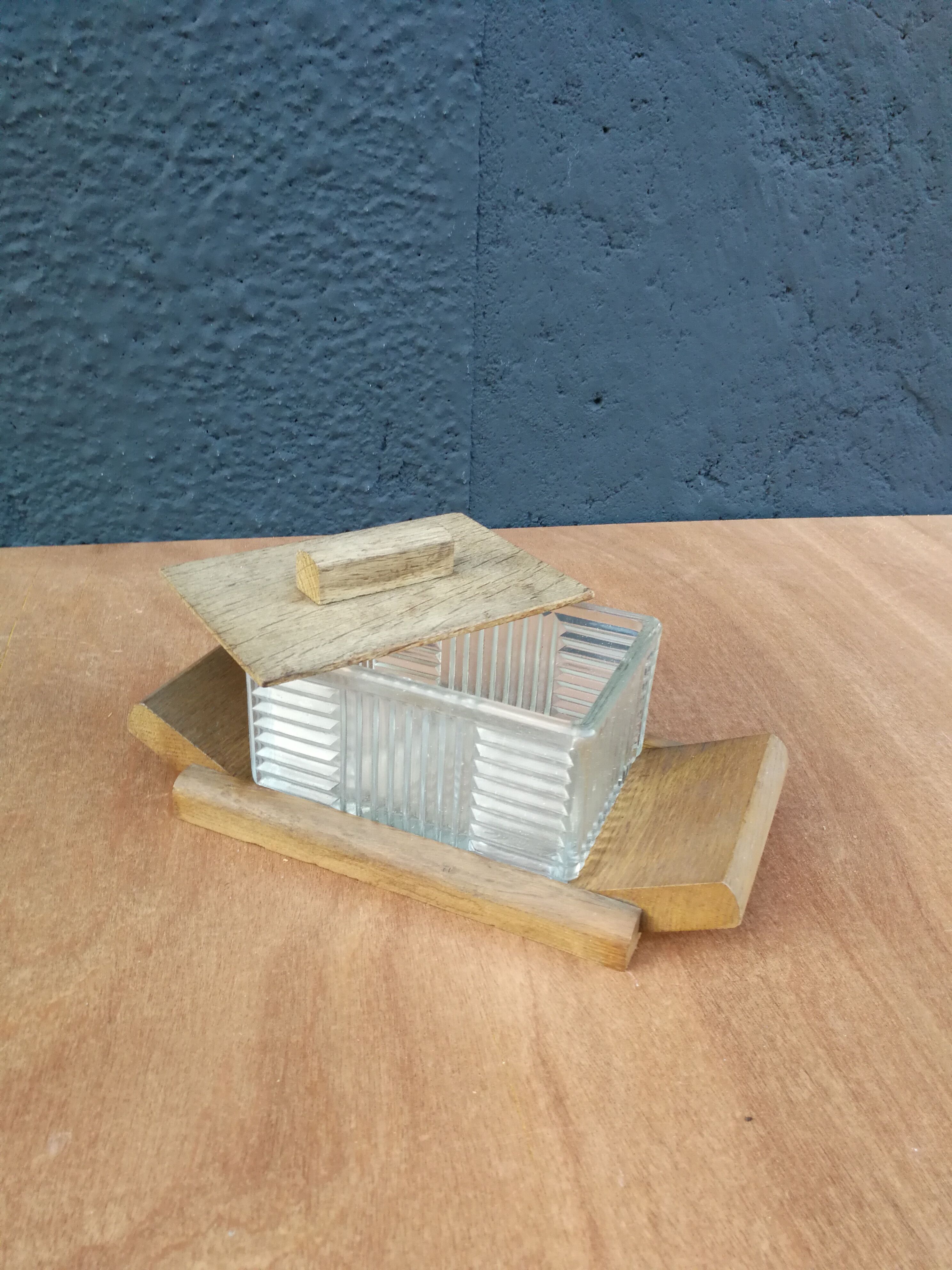 Beurrier bois et verre