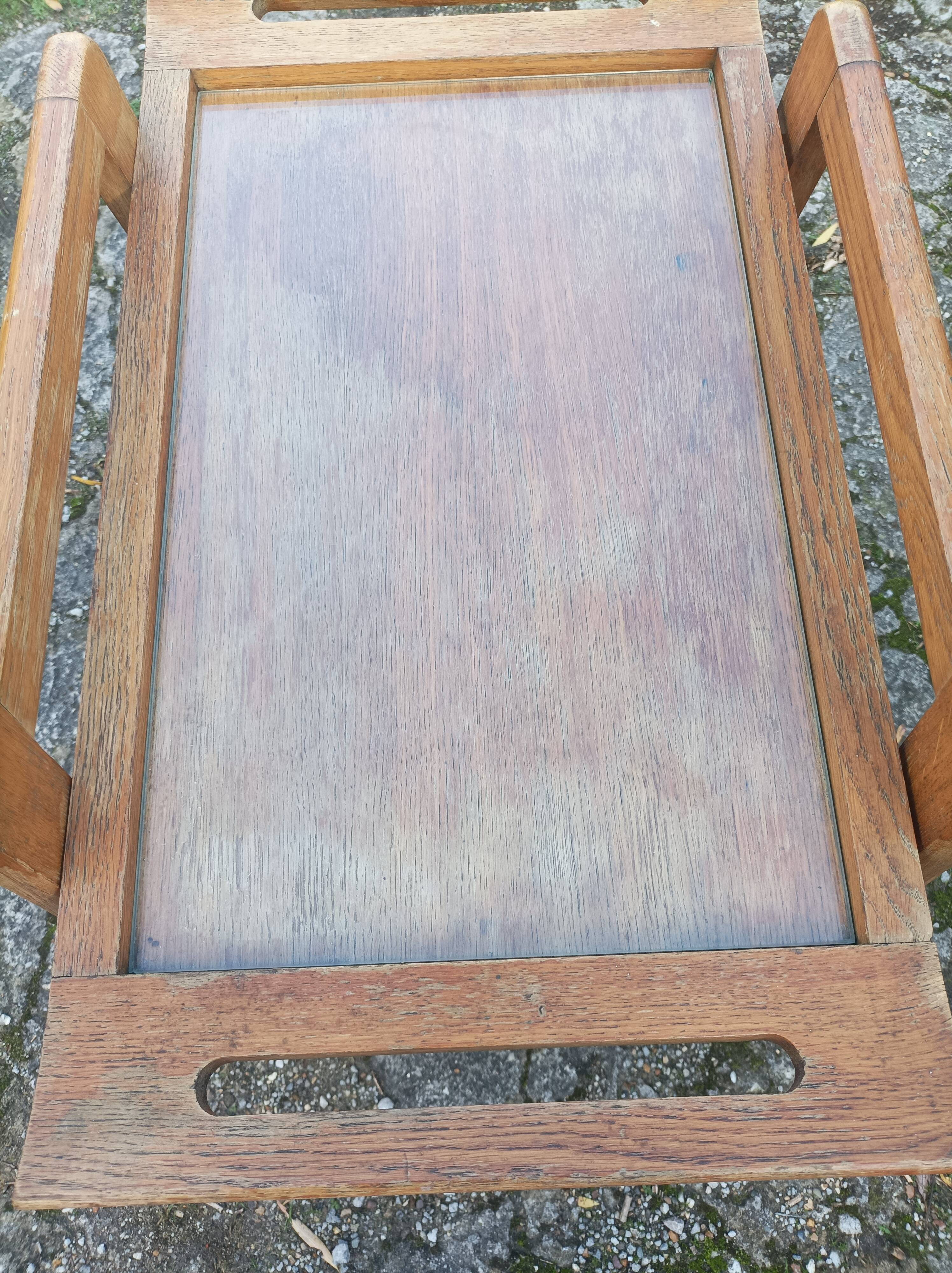 Ancienne desserte en bois vintage pieds compas scandinave