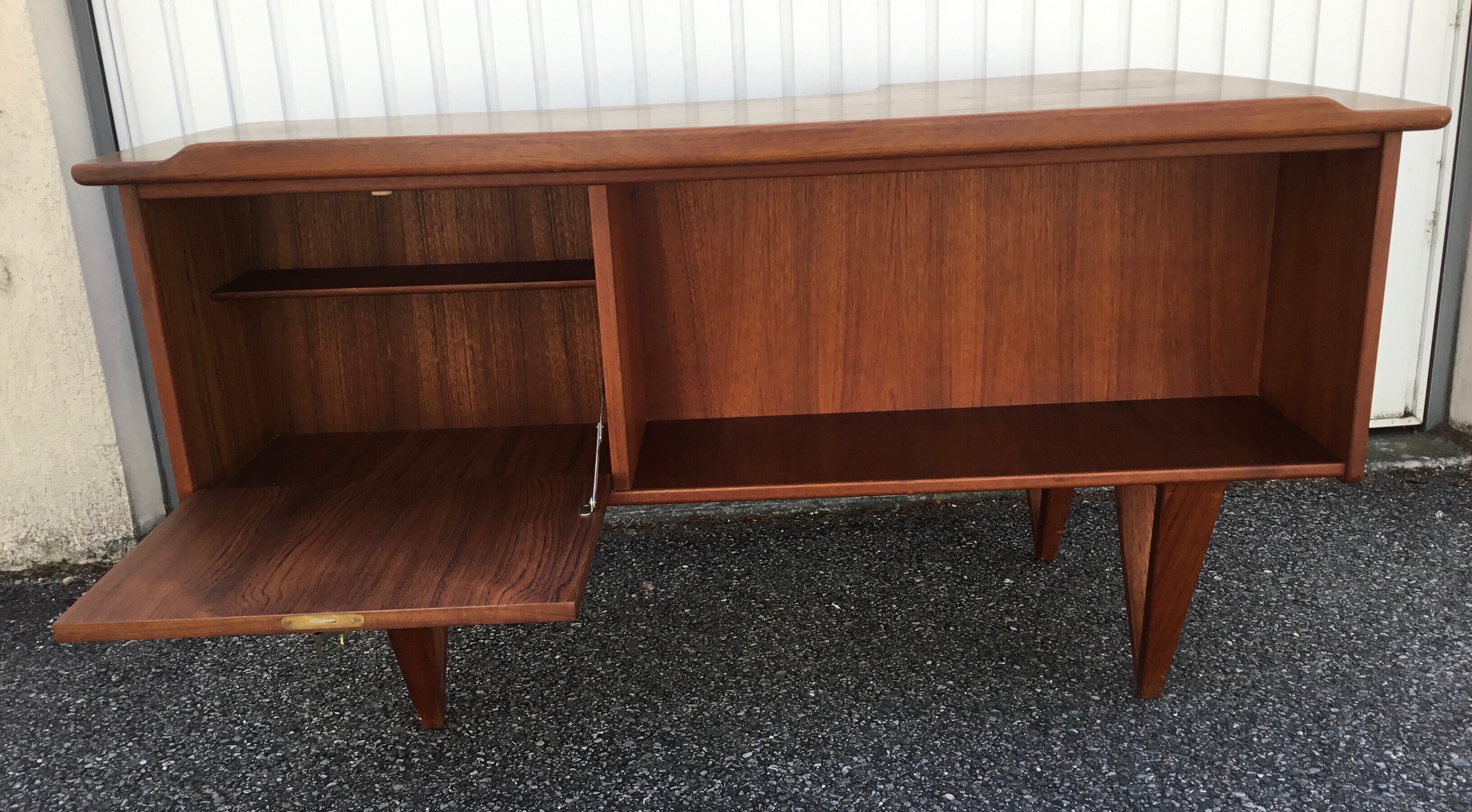 Peter Lovig Nielsen's Scandinavian teak boomerang desk from the 60s
