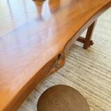 Aranjou farmhouse table in blond elm, 1950s