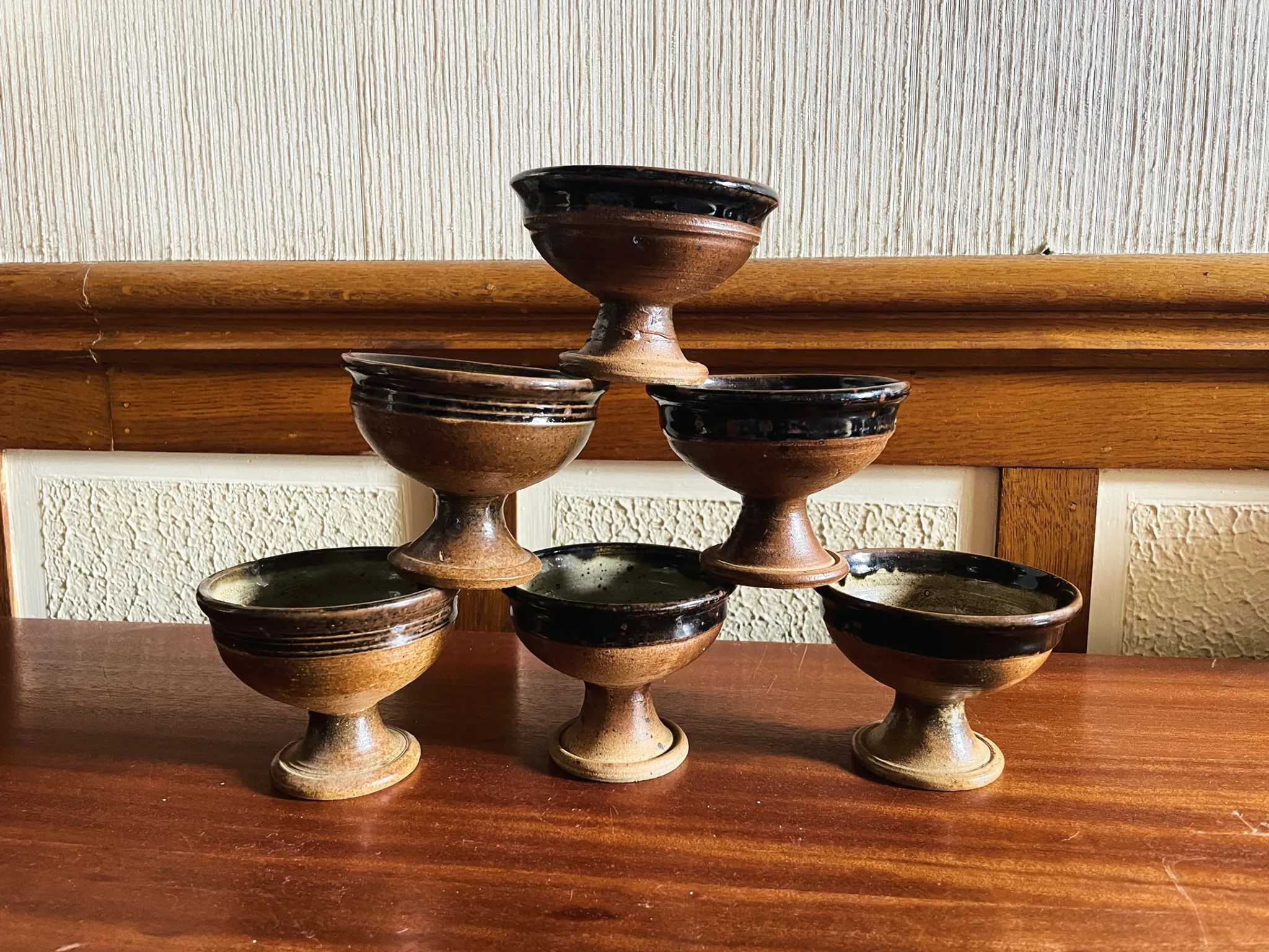 6 cups Pierre Digan in pyrite stoneware