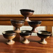 6 cups Pierre Digan in pyrite stoneware