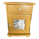 Vintage bedside table revamped - ochre yellow and botanical pattern