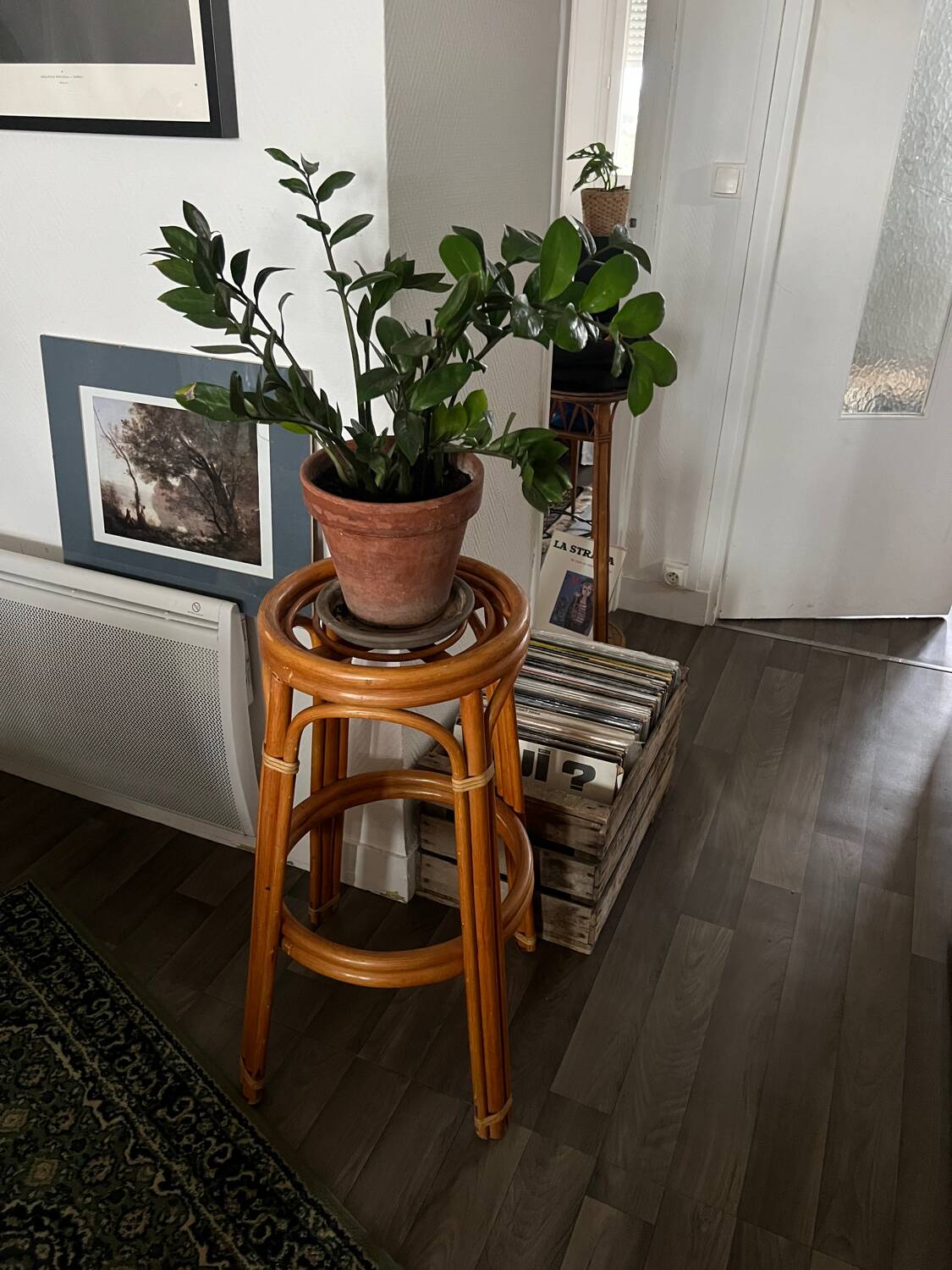 3 vintage rattan stools from the 70s