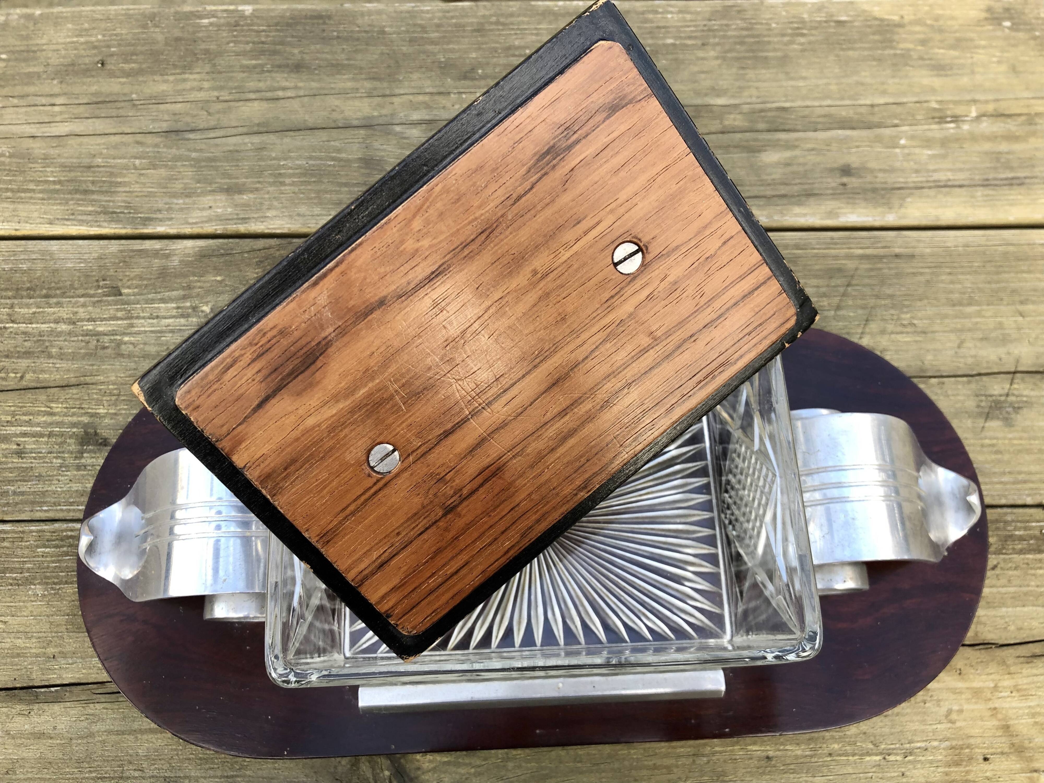 Glass box on wooden tray Louis Prodhon