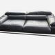 3-seater sofa TARMAC – Roche Bobois Grey leather Alpilles – Design