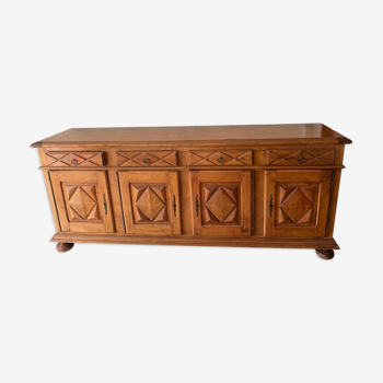 Vintage 4-door sideboard in solid wood