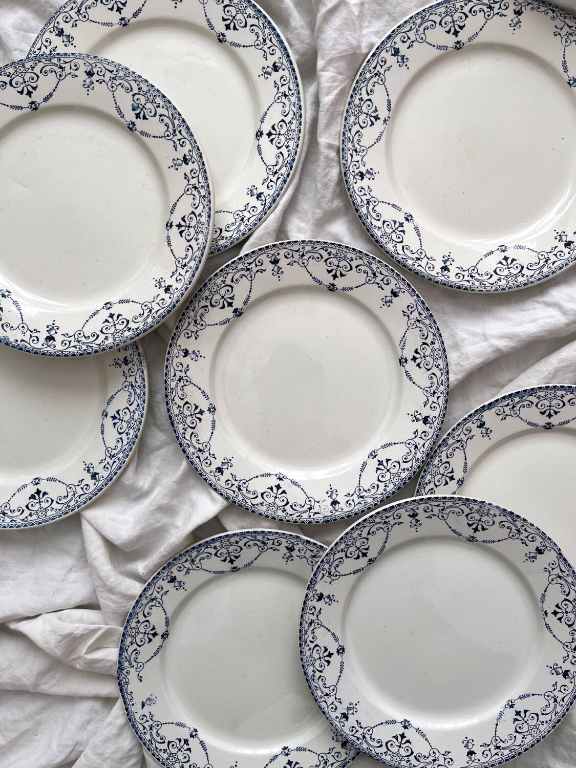 8 ironstone dinner plates “Balzac” Choisy le Roi