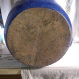 Blue ceramic planter with mosaic frieze