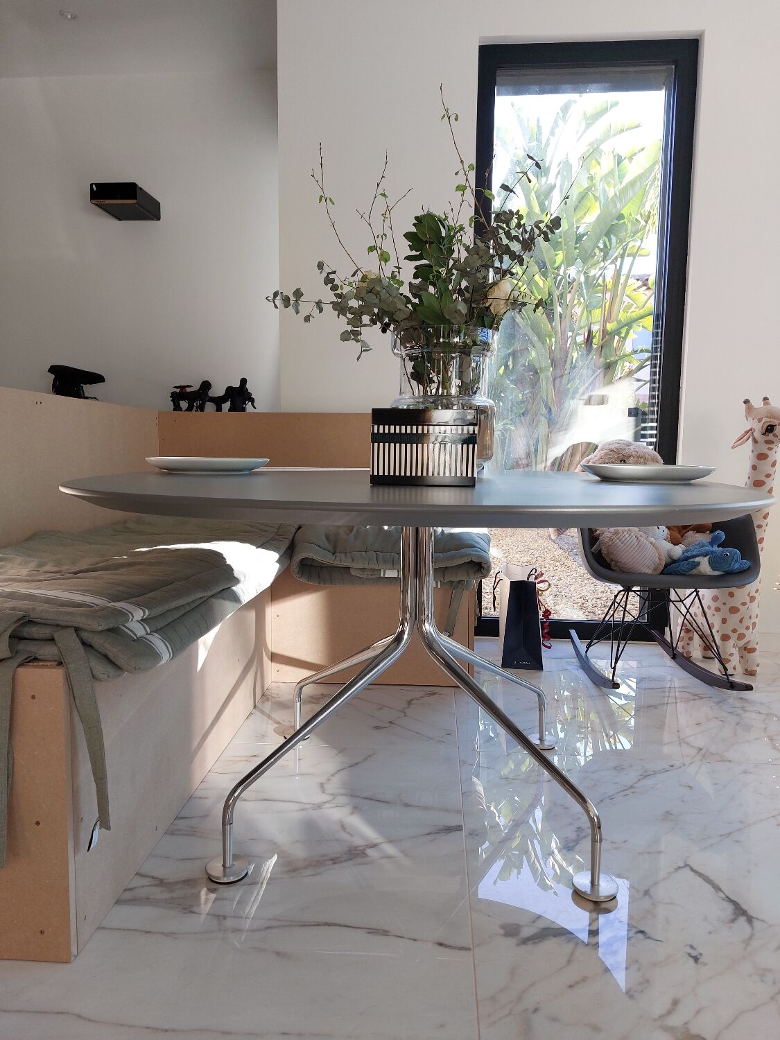 Oval table 120x160 anthracite - 6 to 8 people