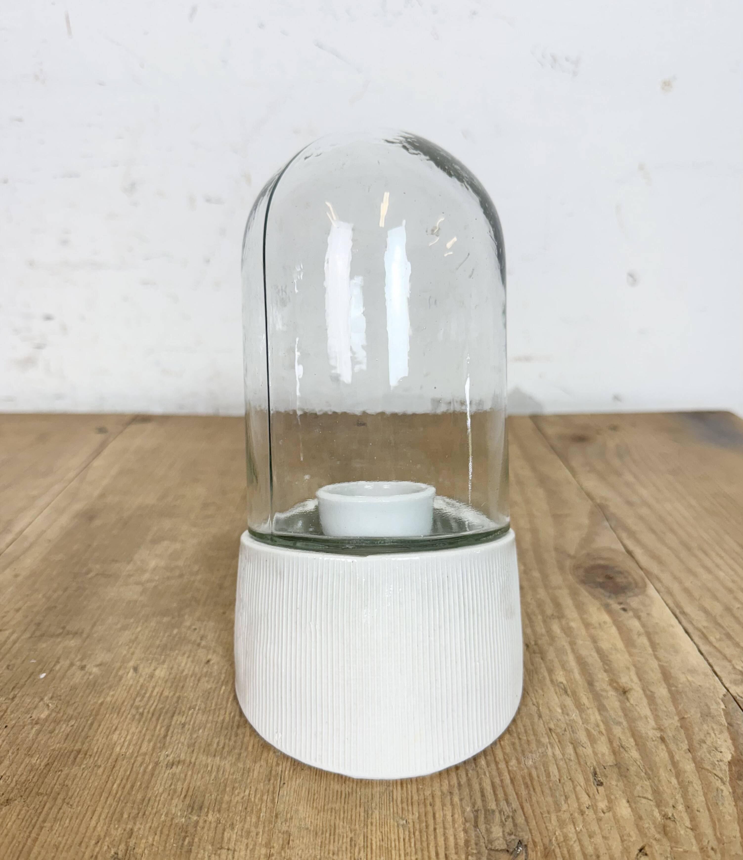 Vintage White Porcelain Wall Light, 1970s