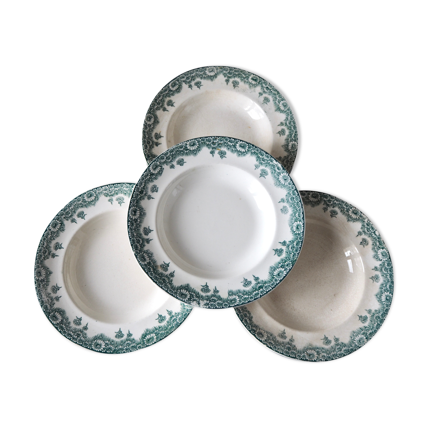 4 Longwy plates, Château model