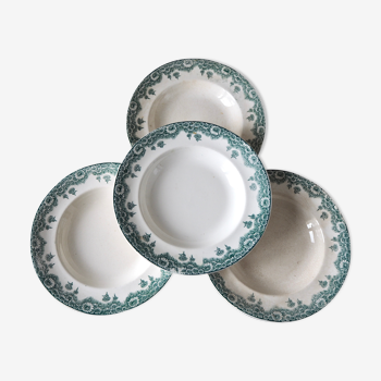 4 Longwy plates, Château model