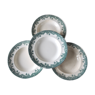 Set de 4 assiettes creuses Longwy, modèle Château