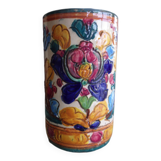 Vase or pot in glazed earthenware signed underneath