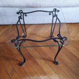 Coffee table from the 50s in wrought iron and glass top