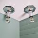 Pair of wall sconces/spotlights in chrome metal, Motoko Ishii