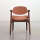 Lot de 4 chaises de salle à manger Tijsseling en wengé et tissu rouge pierre, Hulmefa, années 60