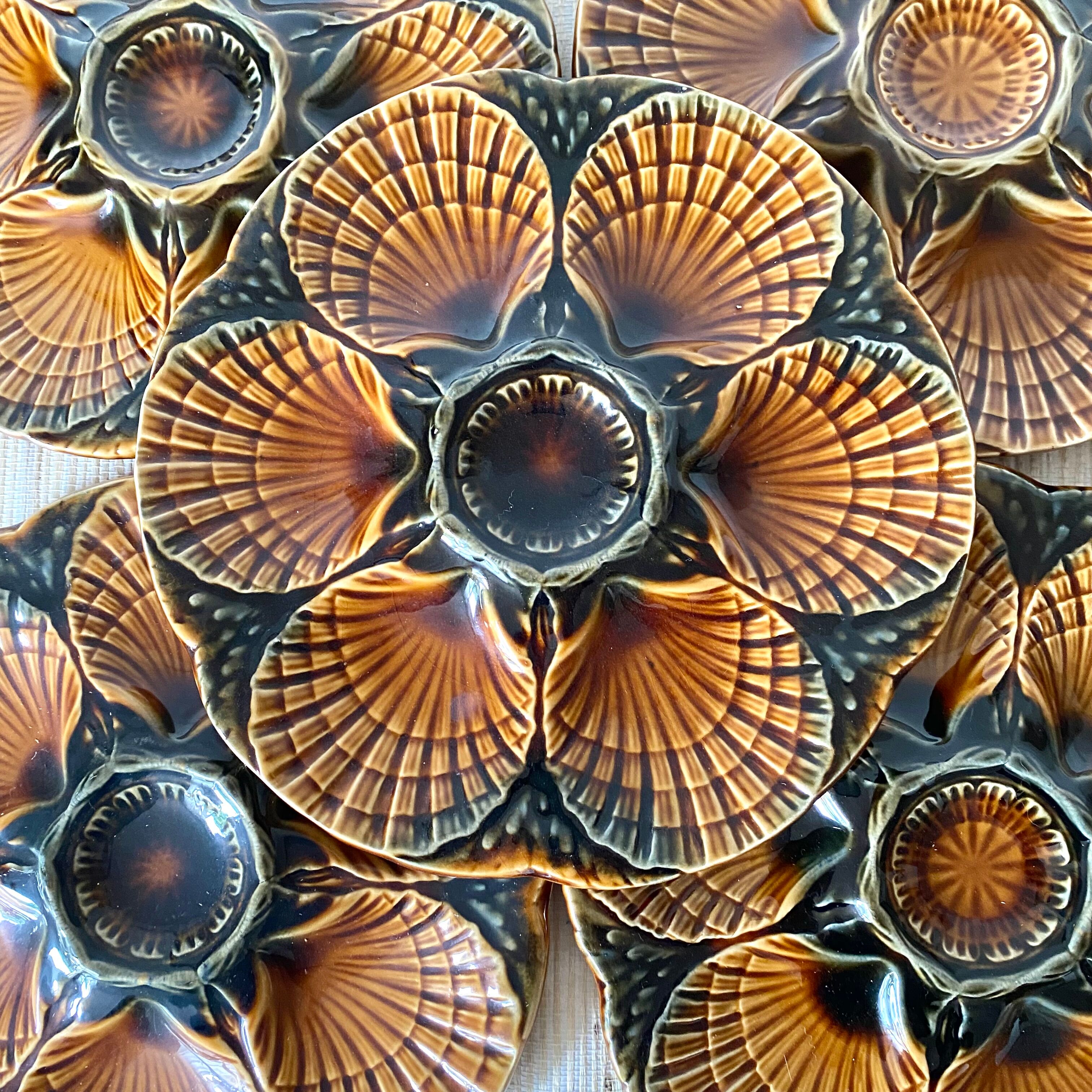 Sarreguemines slurry oyster plates