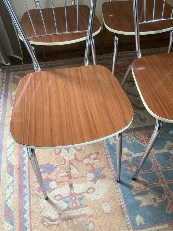 Chaises Formica et chrome