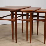 Tables gigognes scandinave en teck, 1960