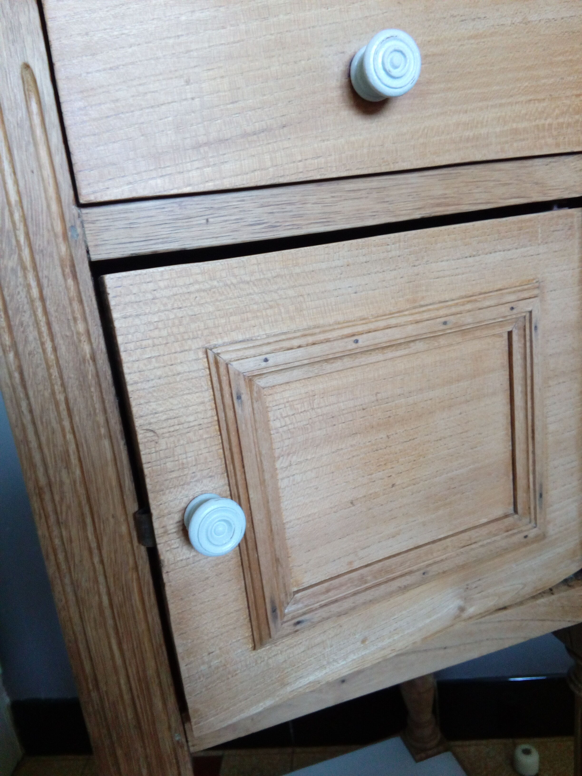 Nightstand in wood and marble, early 1900s, barely revisited