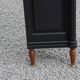 Renovated black antique Louis XVI style display cabinet, glass-fronted bookcase.