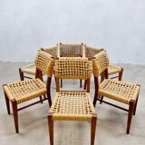 Vintage woven rope dining chairs design