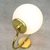 Vintage Italian Mid-century Brass and Opaline Wall Lamp
