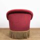 Sofa and pair of toad armchairs in red velvet.