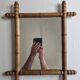 Miroir en bois tourné à l'imitation du bambou, des années 20-30, 42 x 49 cm