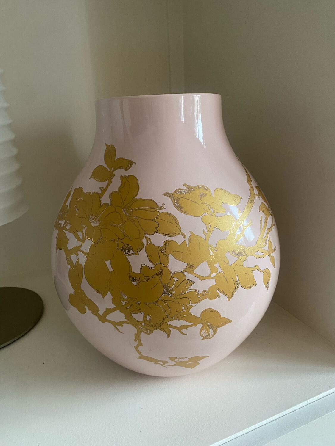 Ceramic vase XXL Jonsberg pink and gold Hella Jongerius Ikea vintage